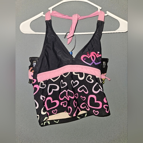 Total Girl Girls Heart Tankini Size 10 - Picture 1 of 10